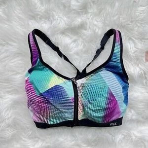 Victoria's Secret VSX Sport Knockout Front Close Zip Sports Bra Size 34DDD